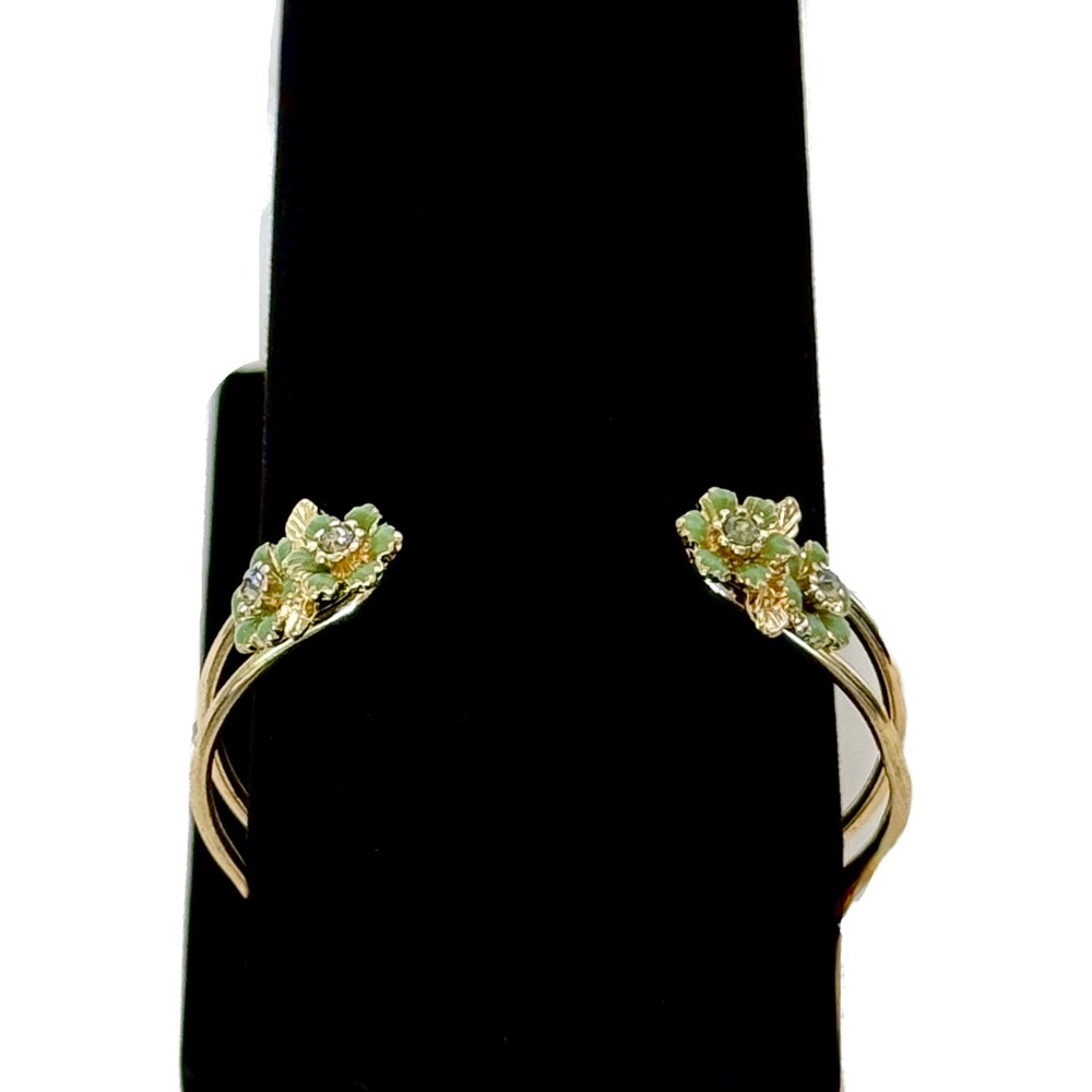 LEE ANGEL for NEIMAN MARCUS | New Mint Green Floral Cuff Bracelet | Floor Model - Picture 6 of 8